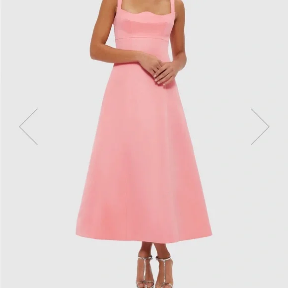Leo Lin Lucinda Satin Midi Dress - Women - Pink Dresses - UK 6